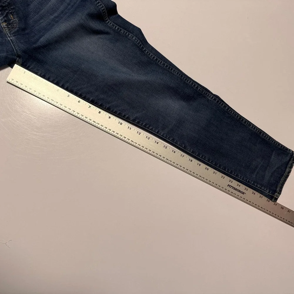 Madewell Slim Straight High Rise Jeans Dark Wash Blue Size 28x29 Comfort Stretch